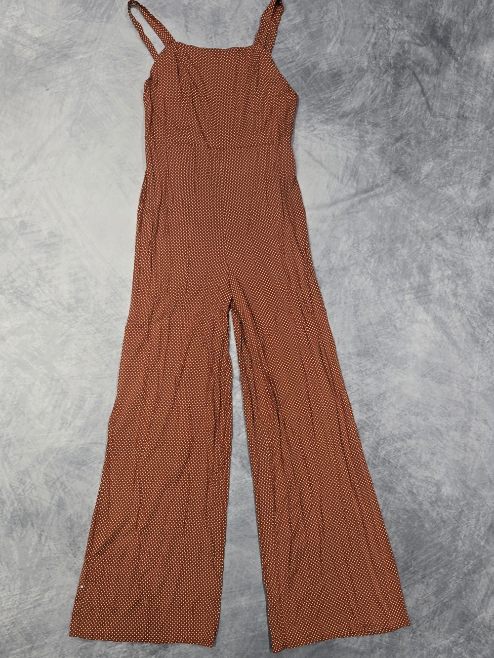 Forever 21 Rust Polka Dot Wide-Leg Jumpsuit
